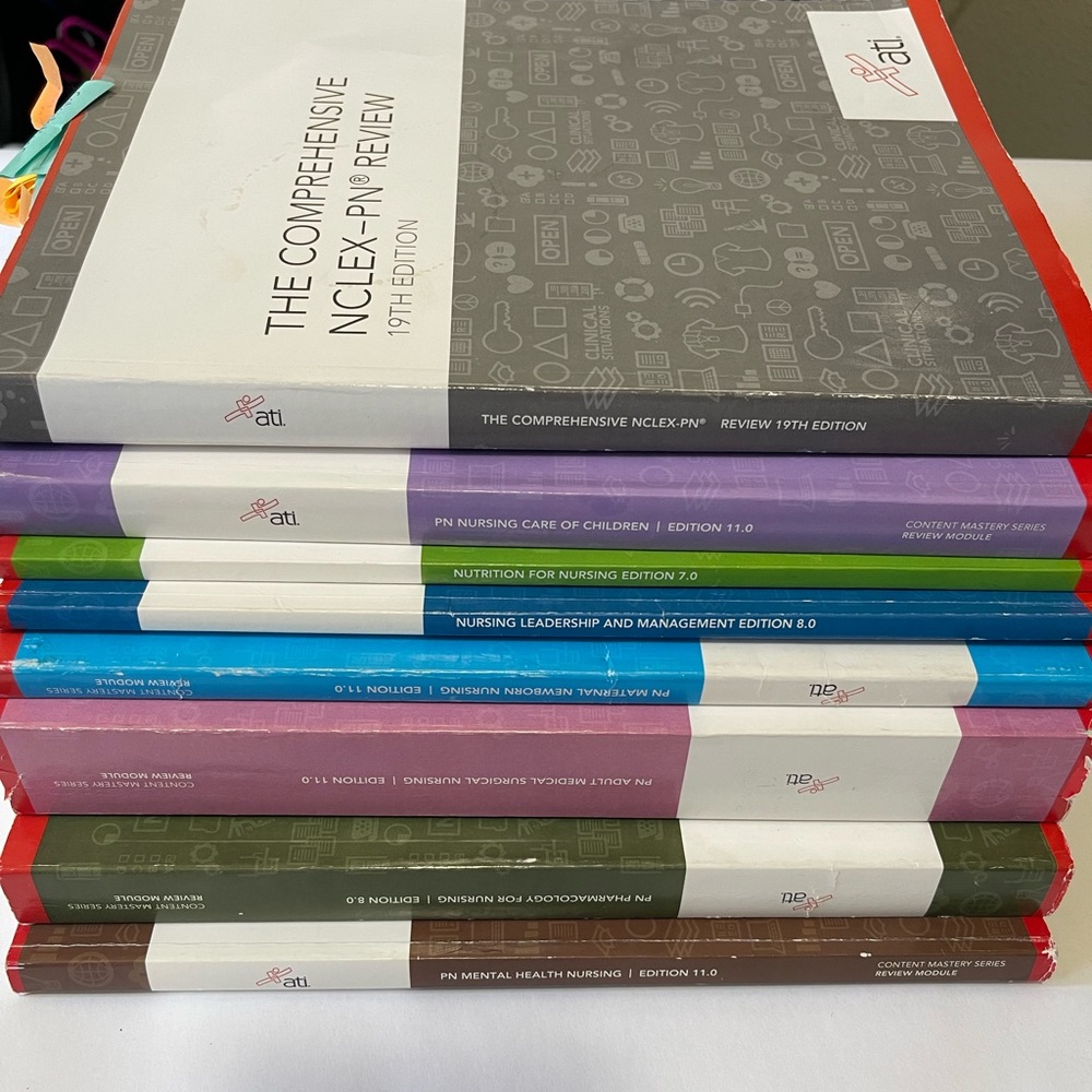 NCLEX PN Review Book Set ATI series. Includes comprehensive review!
